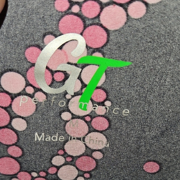 Green Town Hope & Love Breast Cancer Ribbon Women's 3-Pocket V-Neck Print Scrubs - Picture 6 of 11